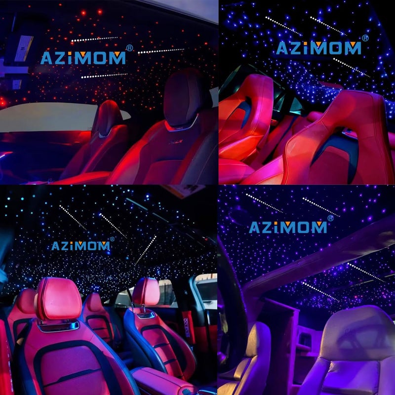 AZIMOM 16W Sound Activate Fiber Optic Starlight Headliner Kit 550pcs 0.03in 13.1ft Fiber Strands, Pure White Meteor Shooting Star Music Mode Remote APP Control Car Use Home Headliner Decor - Image 5